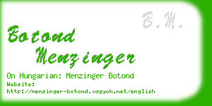 botond menzinger business card